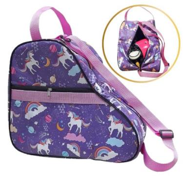 Imagem de Bolsa Mochila Unicórnio Lilás /rosa, para Patins Quad Inline - FERREIR