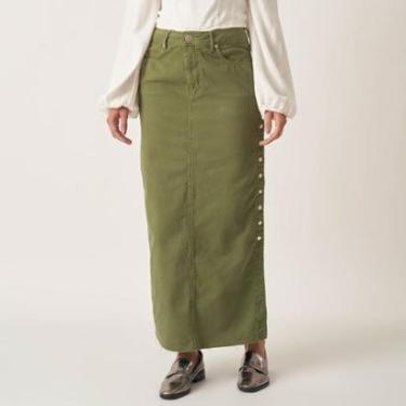 Imagem de Saia Jeans Longa Abertura Botões Lateral-Feminino