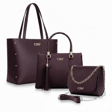 Imagem de Kit Bolsa Sacola Grande + Transversal Média +Tira Colo Pequena - CF Ec