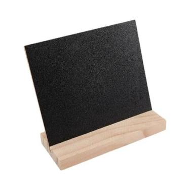 Imagem de Quadro Branco Mini Para Mensagens, Lousa Preta De Mesa Com Base De Mad