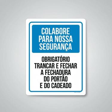 Imagem de Placa Acm Colebore Segurança Trancar Fechadura Cadeado 18X23
