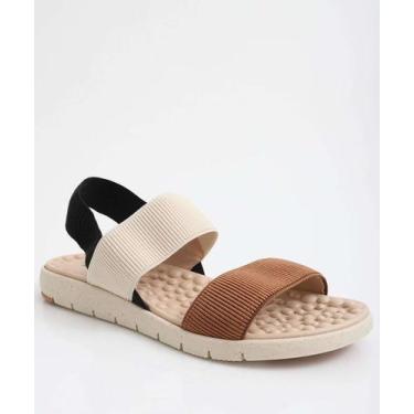 Imagem de Sandália Feminina Rasteira Tiras Modare Bege-18219, Bege, 36