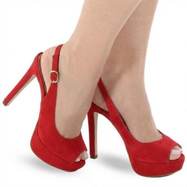 Imagem de Sandália Feminina Peep Toe Meia Pata Salto Alto Fino P28 - Modarpe, Ve