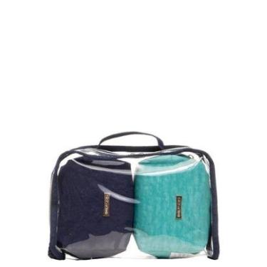 Imagem de Necessaire Sestini 3 Peças Turquesa e Marinho-Feminino