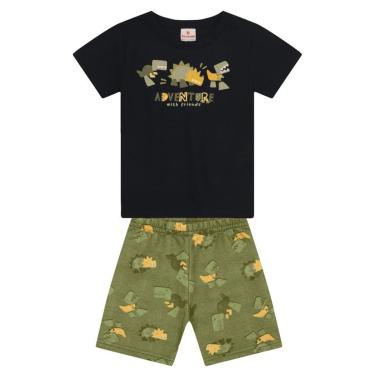 Imagem de Conjunto infantil menino de dinossauros em puff Brandili-Masculino