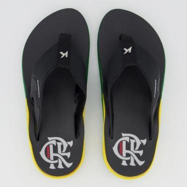 Imagem de Chinelo Kenner Flamengo X-Gel Preto e Verde-Masculino