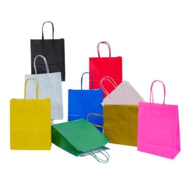 Imagem de Sacola de papel Kraft várias cores com 10 Unidades - TAMAROZZI, Preta