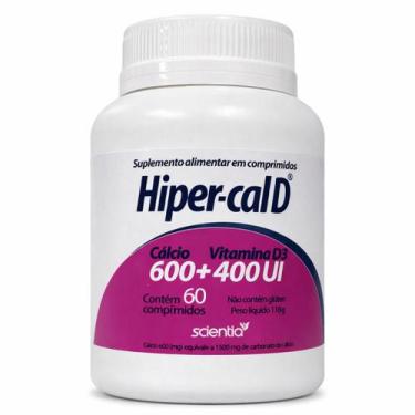 Imagem de Hiper-cal d cálcio 600mg vitamina d3 400ui saúde óssea - Brasterapica