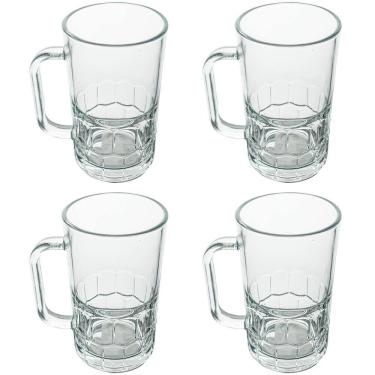Imagem de Jogo de Canecas de Cerveja de Vidro 320ml 4 Peças Seu Lar