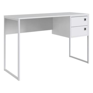 Imagem de Escrivaninha Industrial com 2 Gavetas - Branco - Placa e Ponto, Branco