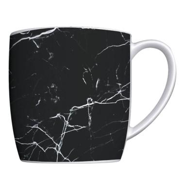 Imagem de Caneca de Porcelana Germer para Café Xicara Grande 360ml Urban Marmorizado Preto
