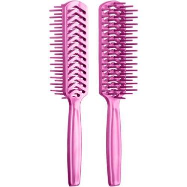 Imagem de Santa Clara - Escova Plástica Jacaré Simples para Cabelo Rosa
