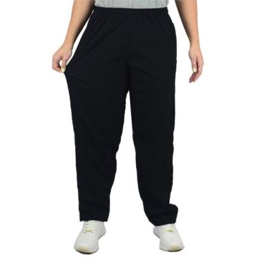 Imagem de Calça sem forro Feminina Tactel com elastano P ao G1 - Butu Biru, Pret