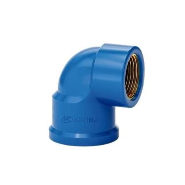 Imagem de Joelho De 90° Krona Soldável Com Bucha De Latão 25mm X 1/2 Azul