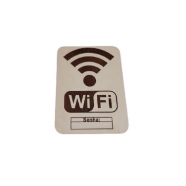 Imagem de Placa Decorativa Placa Wi-fi M2 Branca [F031] Indicativa de Wi-Fi em MDF com Acabamento...