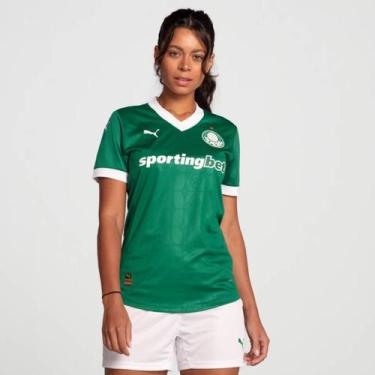 Imagem de Camisa Puma Palmeiras I 2025 Jogador Feminina com Patrocínio, G