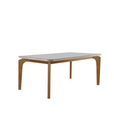 Imagem de Mesa para Sala de Jantar 180 Cm 100% Mdf com Vidro Canto Copo Dublin Off White / Natura...