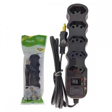 Imagem de Filtro Linha Ilumi 5 Tomadas Interruptor E Fusivel 127/220V. Cabo Pp 3