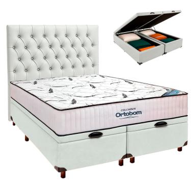 Imagem de Box Bau Blindado + Colchão Queen High Foam Ortobom + Cabeceira