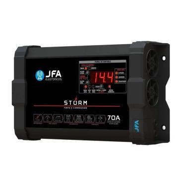 Imagem de Fonte Carga Bateria Automotiva para Veículos Storm Plus 70A Bivolt 70A JFA Eletrônicos