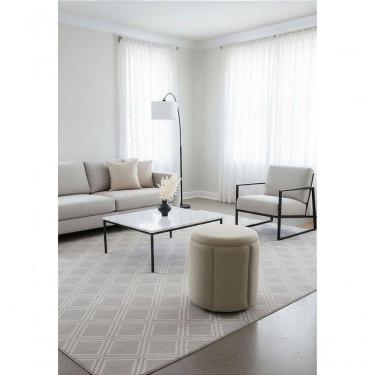 Imagem de Puff Redondo Baú Não é Segredo Debrum Linho Bege 40x45 Ns0608