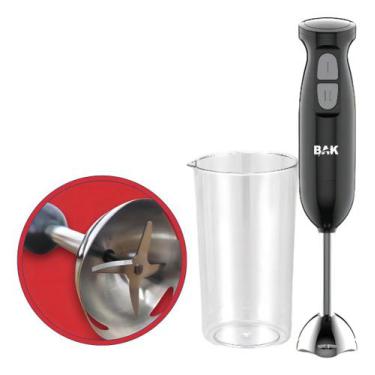 Imagem de Mixer Inox Triturador Batedor Compacto Resistente 300w Cor Preto - Bak