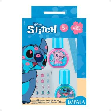 Imagem de Kit Impala Stitch: 1 Cartela de Adesivos, 2 Lixas e 2 Esmaltes