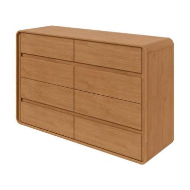 Imagem de Cômoda Multiuso 8 Gavetas Móveis Lopas Loop, Amêndoa Clean