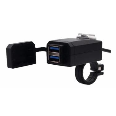 Imagem de Carregador De Celular Para Moto - 2 Portas Usb Turbo Qc 3.0 - Giwek, P