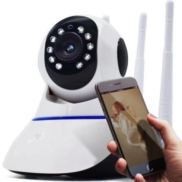 Imagem de Câmera Segurança Ip Hd 720p Sem Fio Wifi P2 Áudio Cartão Sd - Ípega - 