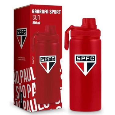Imagem de Garrafa Sun Sports alumínio 800 ML Times de Futebol Cor:São Paulo - Br