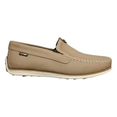 Imagem de Mocassim Masculino Pegada Couro Slip On Calce Fácil 142002, Bege, 41
