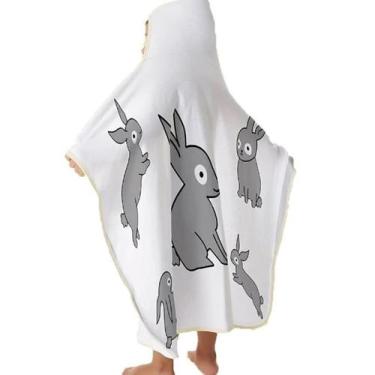 Imagem de Toalha de Banho Baby Tecebem com Capuz Estampada Curiosidade 70cmx90cm