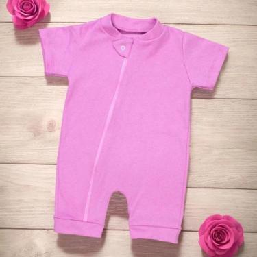 Imagem de Macacão Romper Zíper Rosa - Ideal para Bebês de 0 a 12 meses - Era Uma