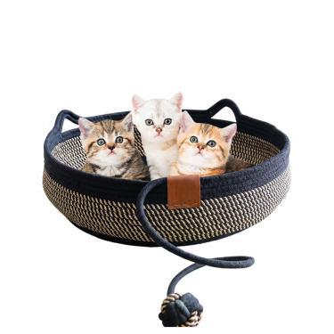 Imagem de Cama Gato Arranhador Ninho Cesto Pet Felino Bolinha Rasqueador Confortavel Brinquedo Animais Estimaçao Petshop