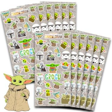 Imagem de STAR WARS Pacote De Lembrancinhas Festa Baby Yoda Para Meninos E Meninas ~ Com 12 Folhas Adesivos, Sacolas Aniversário Crianças, Suprimentos