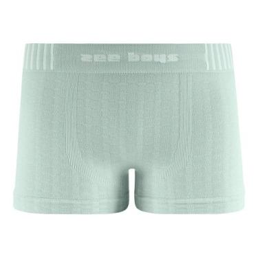 Imagem de Cueca Boxer Infantil sem Costura Listras Jacquard Verde Claro - Zee Ru