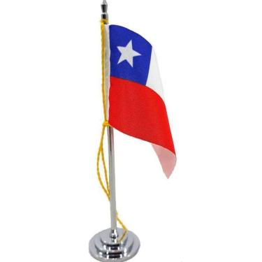 Imagem de Mini Bandeira De Mesa Chile 15 Cm Poliéster