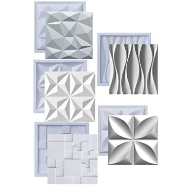 Imagem de Kit Formas para Gesso 3D e Cimento ABS Molde Revestimento de Parede Painel Decorativo