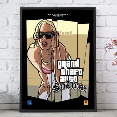 Quadro decorativo A4 GTA: Vice City, game, gamer, jogos