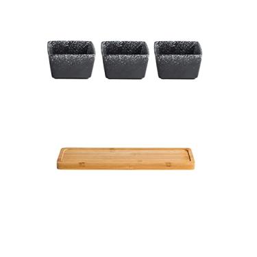 Imagem de Prato de sobremesa de treliça de cerâmica Prato de sobremesa de frutas secas Prato pequeno estilo japonês Prato de sobremesa de frutas secas, 3,C