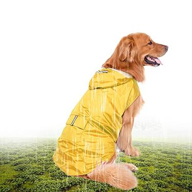Imagem de 5XL Reflective Pet Dog capa de chuva capa de chuva impermeável com trela buraco para cães médios grandes Moochy