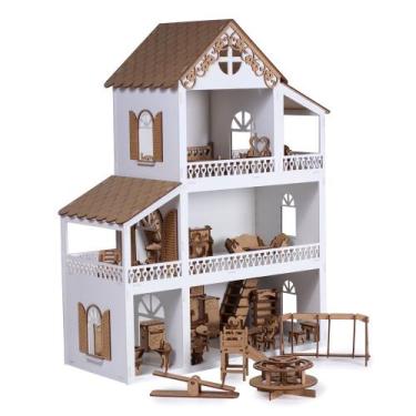 Casa Barbie Casinha De Bonecas Mdf Cru 80 Cm - Collore - Casinha