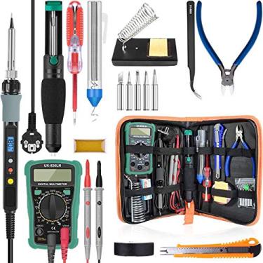 Imagem de Qudai Kit de Ferramentas de Solda Profissional 80W Digital com Multímetro Elétrico e Temperatura Ajustável 100-480 ℃ Multicolor