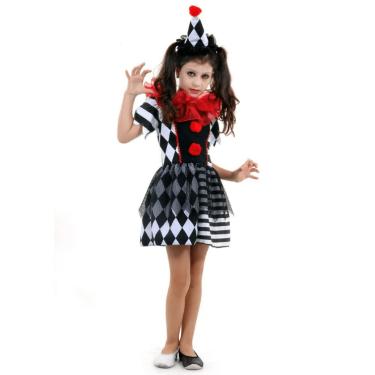 Imagem de Fantasia Palhaça Assassina Infantil com Chapéu - Halloween GG