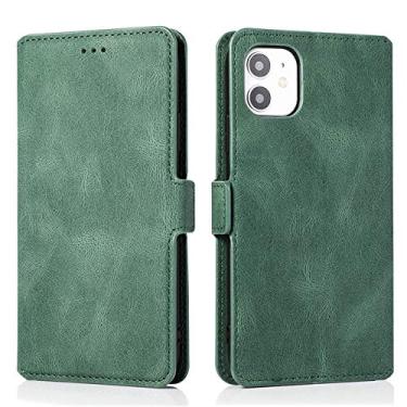 Imagem de Capa de carteira de couro para iPhone 14 13 12 Mini 11 Pro XS MAX X XR 8 7 6s 6 Plus 5 5s SE 2020 2022 Suporte para cartão Slot Capa de telefone, verde, para iPhone 7Plus 8Plus