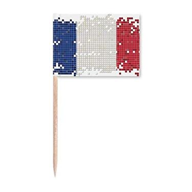 Imagem de Bandeira nacional de grade simples da França para palito de dente marcador para decoração de festa