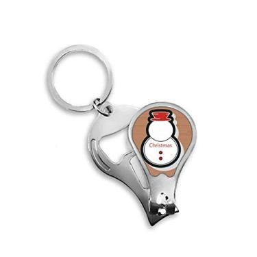 Imagem de Chaveiro abridor de unhas com ícone de Natal boneco de neve de Natal