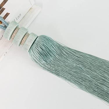 Imagem de Laços de cortina de borla para pendurar pires bola para pendurar bola para pendurar cortina para amarrar corda para amarrar acessórios porta-cortinas, verde claro, 1 peça