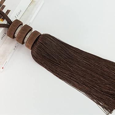 Imagem de Laços de cortina de borla para pendurar pires bola para pendurar bola para pendurar cortina para amarrar corda para amarrar acessórios porta-cortinas, café, 1 peça